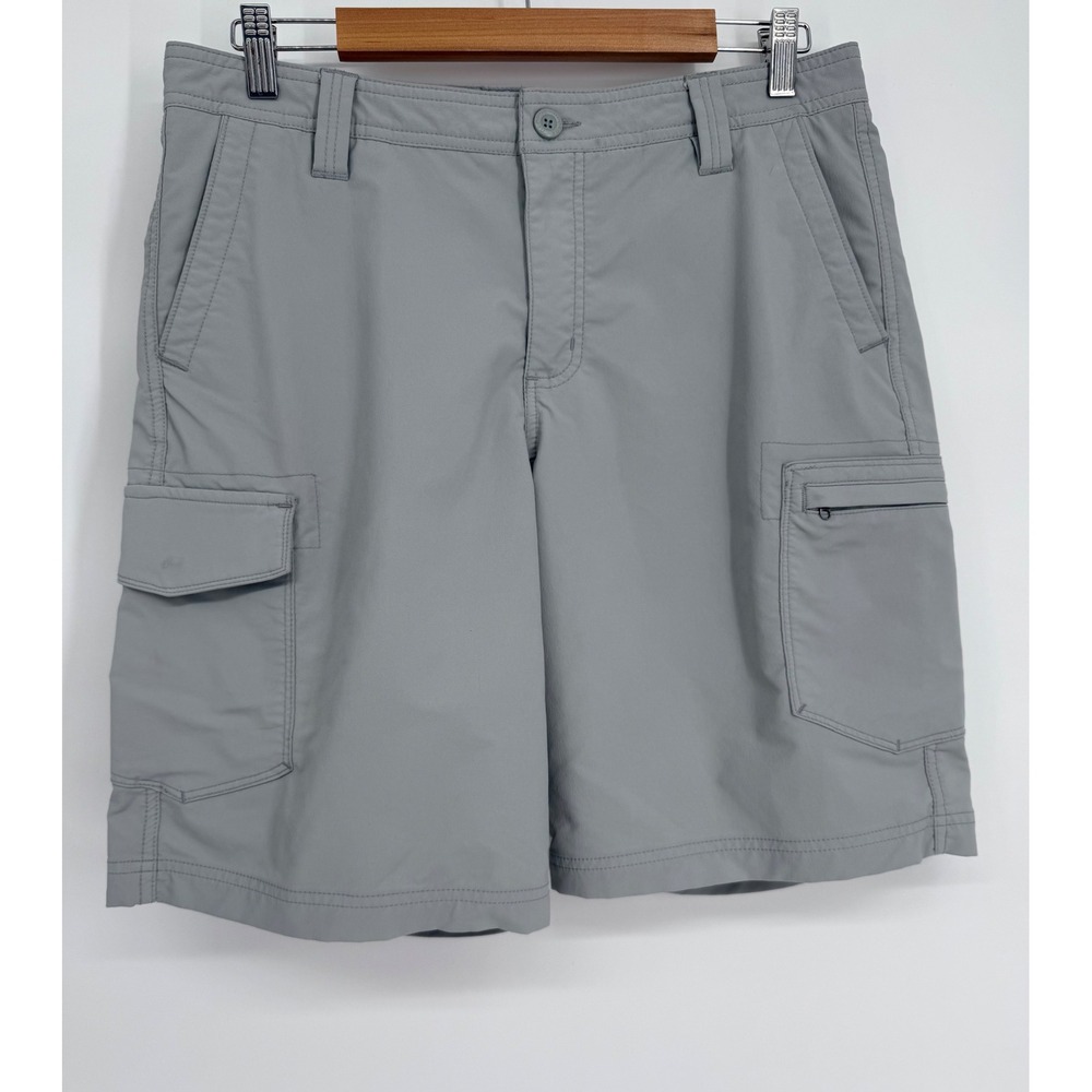 George Mens Grey Cargo Shorts‎ Sz 34 Stretch Nylon Blend Utility Hiking